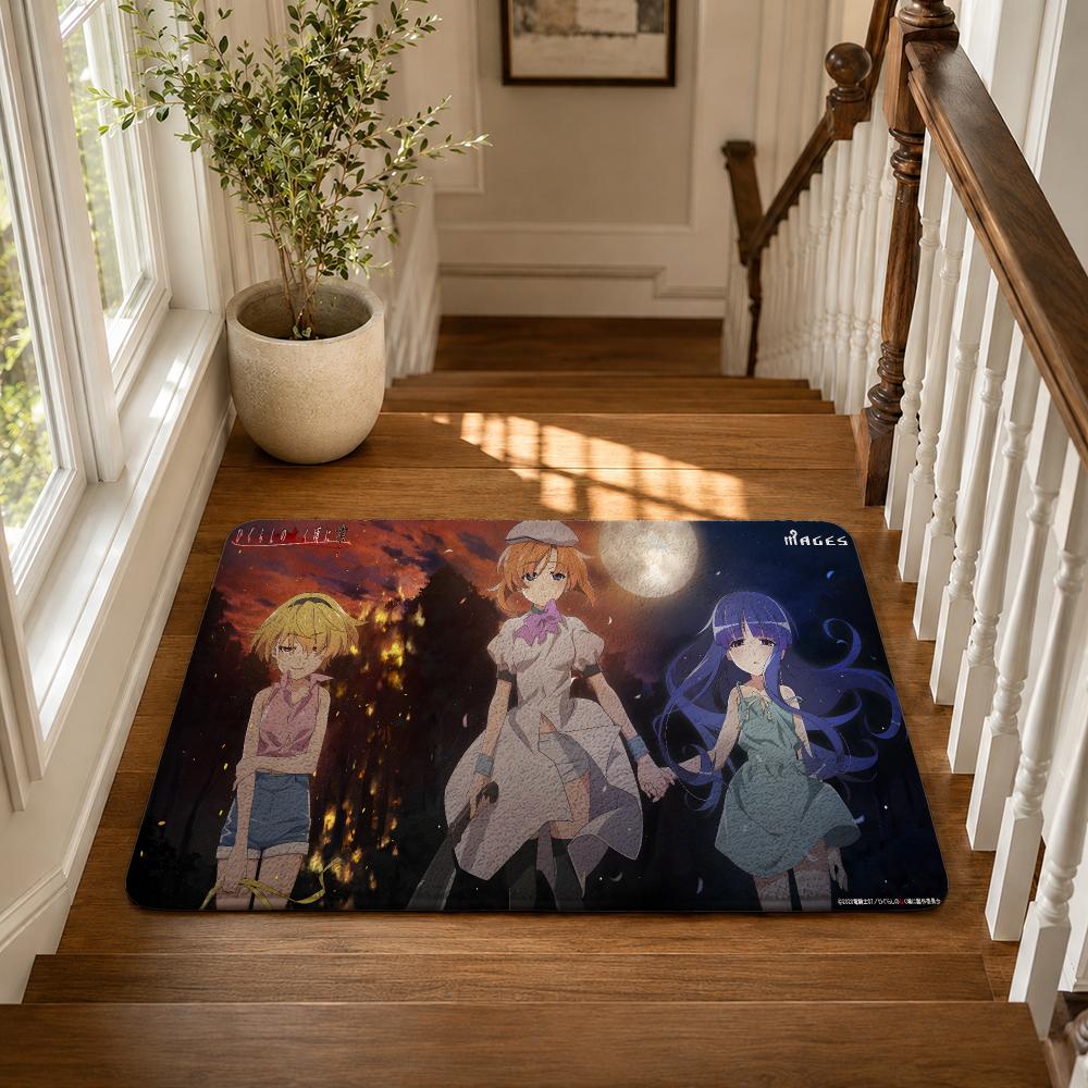 H-Higurashi When They Cry Аниме Коврик для пола Фланелевый Нескользящий Моющийся Мягкий Впитывающий Ковер Для Ванной Кухни Спальни Домашний Декор