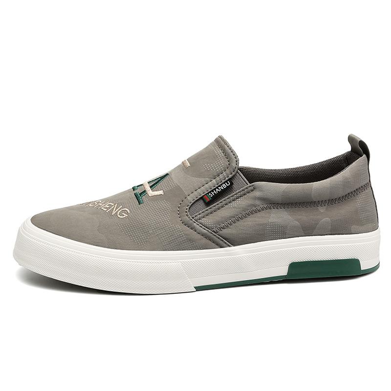 Новая весенняя мужская обувь в корейском стиле, модная и универсальная повседневная мужская парусиновая обувь, однотонная обувь с принтом