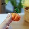 Glass Pumpkin Decoration Hand Blown Figurine, Mini Halloween Thanksgiving Rainbow Light Refraction Statue, Faux Crystal Ornament for Fall Harvest