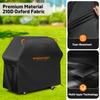 [Ry-210 Orange Line Bbq Cover] Rowyeet Outdoor Bbq Grill Cover, Waterproof and Uv-Resistant Gas Grill Cover, with Adjustable Hem,