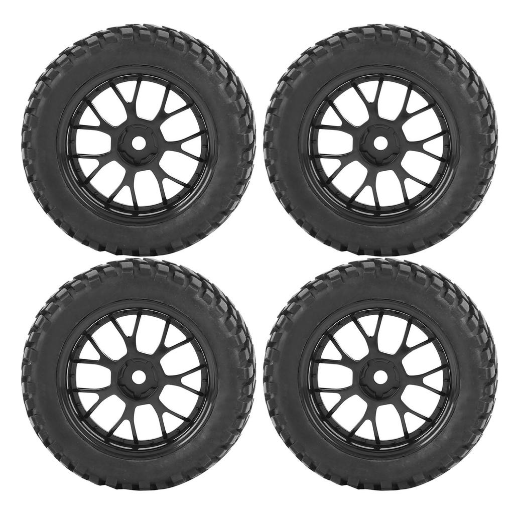 4pcs Set Racing Off Road Car Tires Rubber Tyre Wheel Rim for 1:10 Vehicle Part