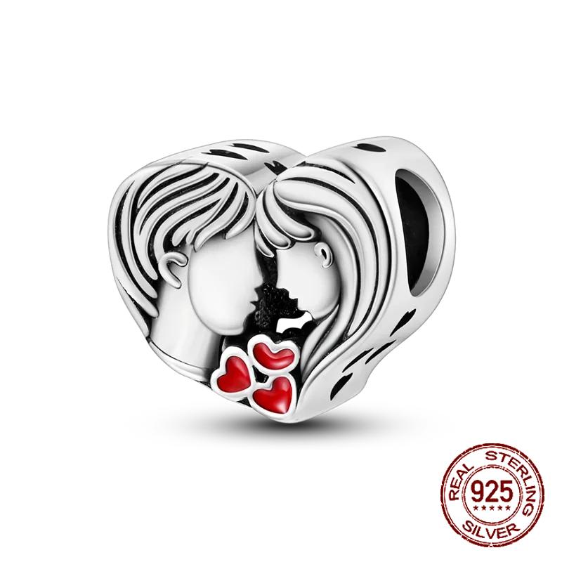 Шармы Бусины Серии Красного Цвета Медь Кровь Сердце Любовь Машина Клубника Фрукты Подвеска Подходят Оригинальному Браслету-Бэнглу DIY Ювелирные Изделия