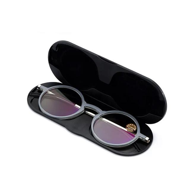 Очки для чтения с легкими линзами Ультратонкие переносные очки для дальнего зрения Очки с защитой от синего излучения Очки с футляром Очки с круглой оправой