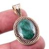 Изумруд(Смоделированный) Подарок ручной работы из стерлингового серебра 925 пробы, двухцветный кулон 1,50 дюйма y1V02