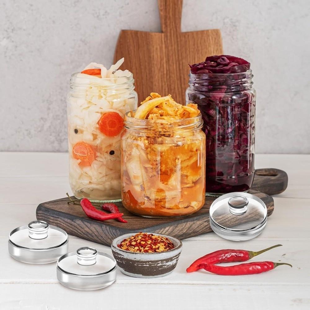 Прозрачные Тяжелые Ферментирующие Грузики Ферментированная Крышка для Банки Мейсона с Широким Горлышком Прочные Стеклянные Грузики Бытовые