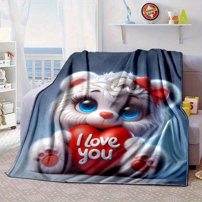 Teddy Bear Night Sky Blanket Flannel Blanket for bed, sofa, Camping, Hiking, Picnic Essentials, gift for family Fan gifts