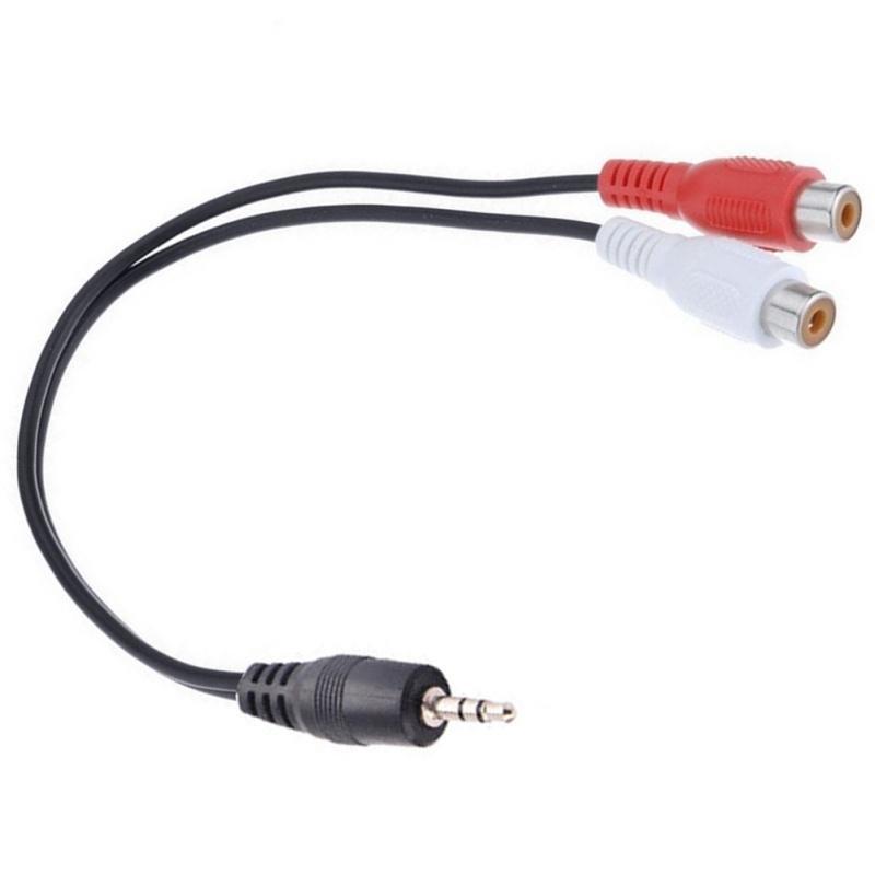3,5 мм стерео штекерный разъем на 2 RCA гнездовой штекер адаптер для наушников Y аудио кабель шнур