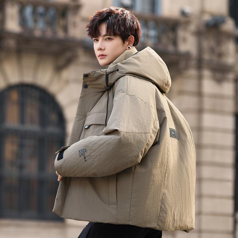Winter New Tooling Hooded Down Jacket Men's Trendy Brand Loose Senior Men's Outdoor Warm Jacket