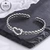 vintage woven bracelet for women, heart-shaped chain design bracelet