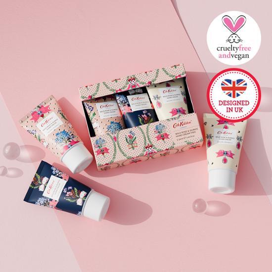 Cath Kidston Веганский дикая роза и крем для рук Queen's Triple Plan (30млX3)