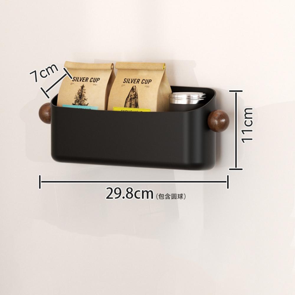 Magnetic Refrigerator Shelf Side Storage Box No-Drill Wall-Mounted Kitchen Utensils Sundries Wrap Storage Tool Cream Style
