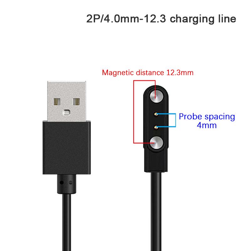 2-пиновый сильный магнитный зарядный кабель USB-зарядная линия шнур веревка Черный Белый Цвет Совместим с умными часами Универсальный