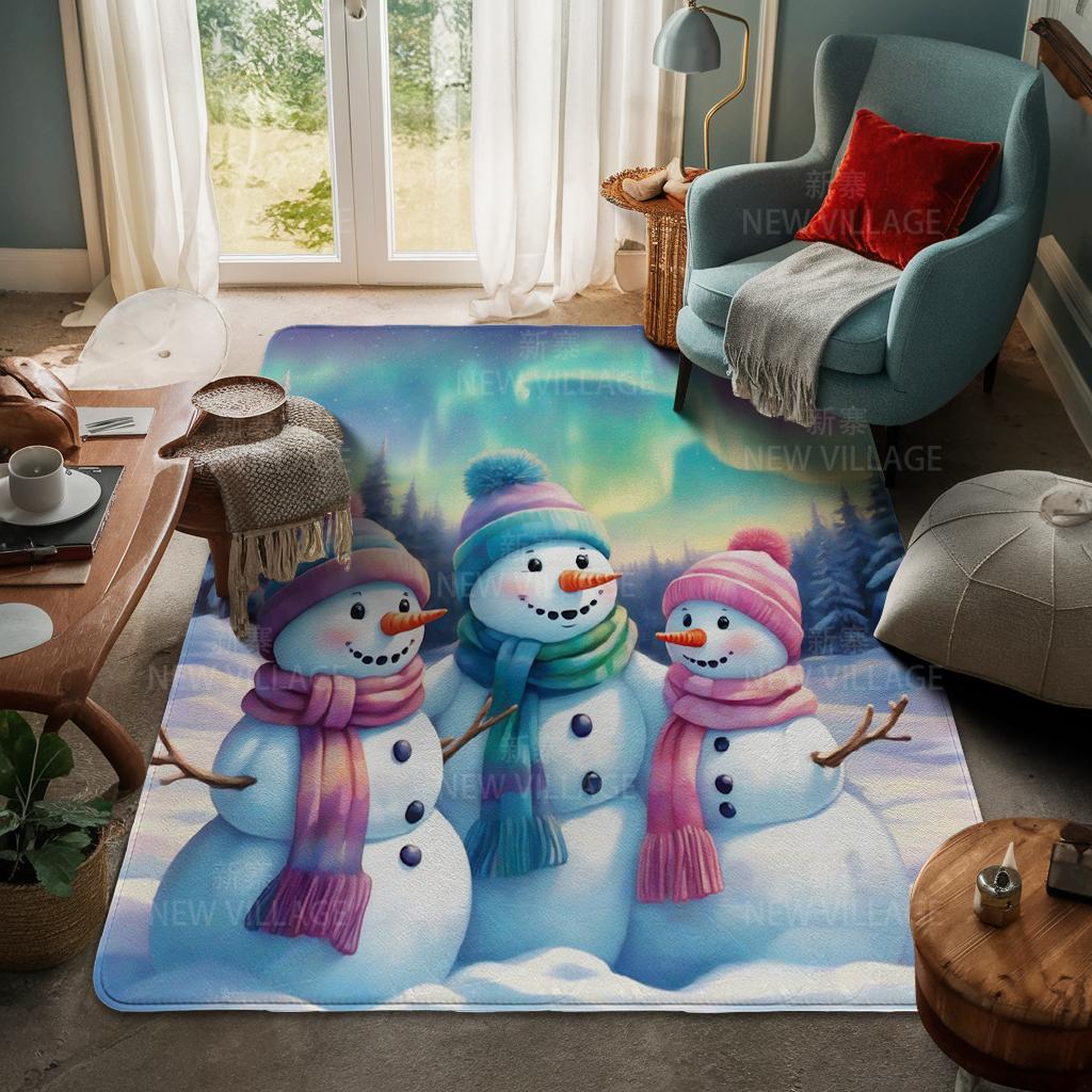 Ковер у входа в дом Домашний коврик у двери Гостиная Ванная Комната Ноги ванная комната Нескользящие коврики с водопоглощением для ванной Счастливого Рождества зима