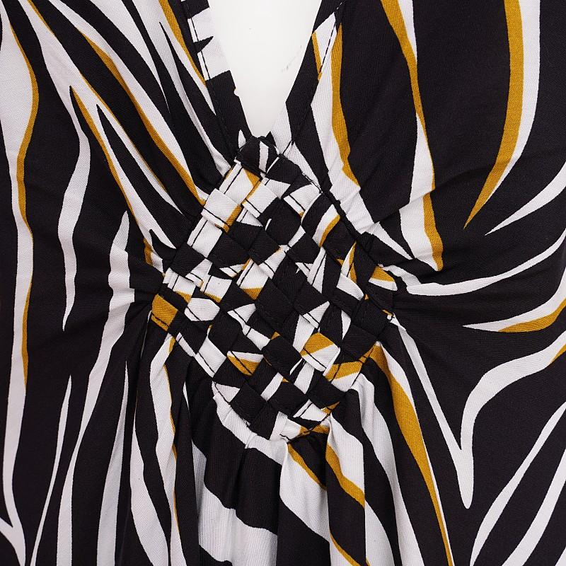 EDOLYNSA Sexy Striped Bikini Cover-ups Casual V-neck Side Split Summer Beach Dress Women Beach Wear Swim Suit Cover Up Q1297