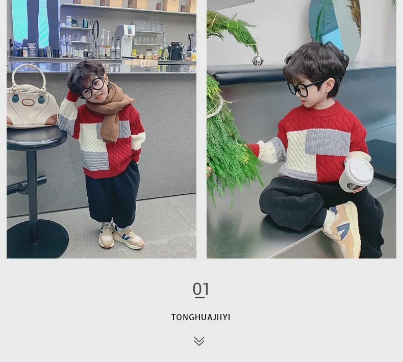 2023 Красивый детский зимний и осенний толстый пуловер - Детский топ в западном стиле на Новый год