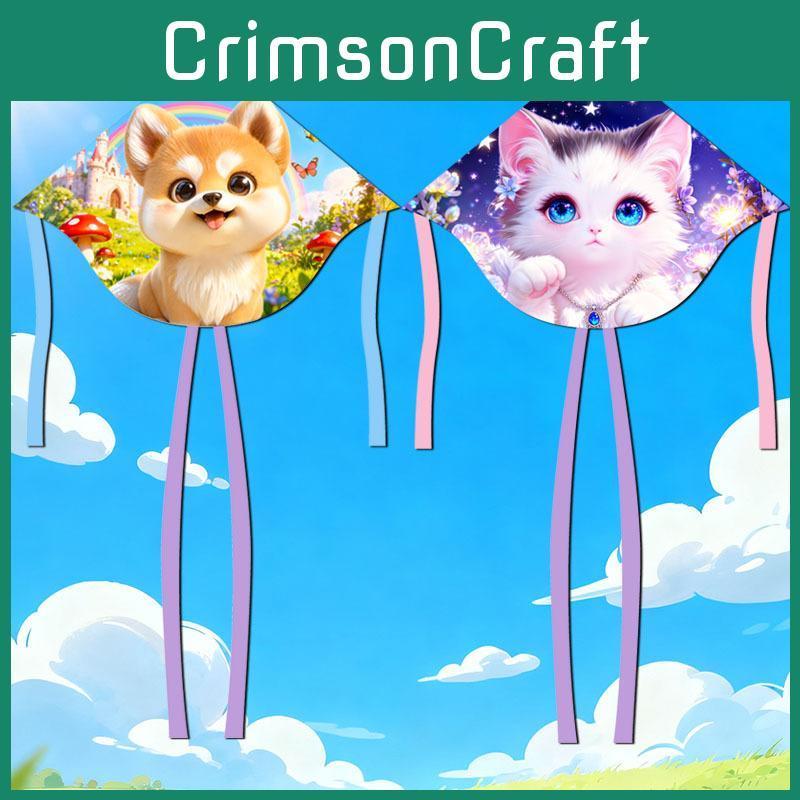 Animal Kite Dog 3d Polyester Triangle Flying Toy For Outdoor Recreation