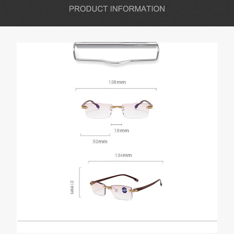 TR90 пресбиопические бифокальные очки для мужчин, защита от синего света, портативные без оправы, женские очки для чтения высокой прочности, Gafas +1,0 до +4,0