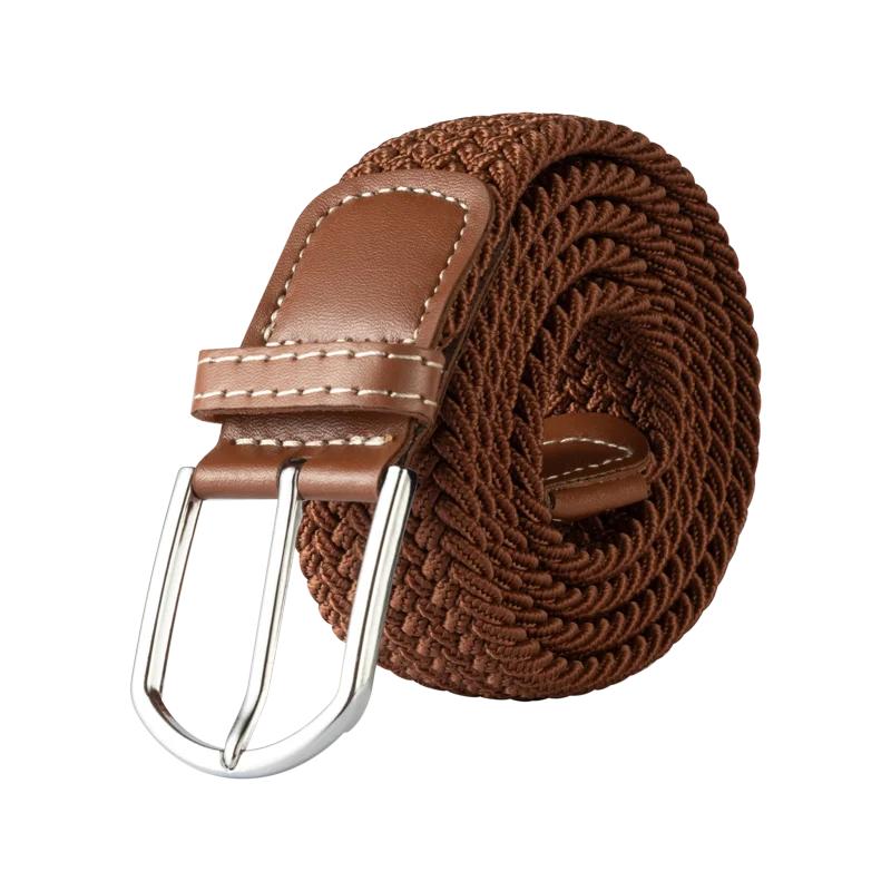 120cm Unisex Elastic Fabric Casual Belt Pin Buckle Expandable Braided Stretch Canvas Simple and Stylish Leisure Men Women Belt