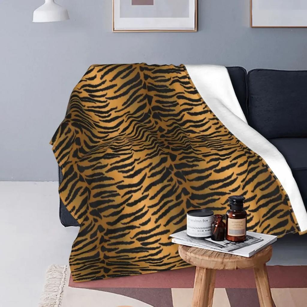 Теплое мягкое покрывало размера King Queen Full Size, коричневое фланелевое одеяло с тигровым принтом, полосатое, с рисунком из меха животных, удобное флисовое одеяло