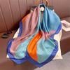 110x110cm Women Silk Square Scarf Hijab Female Design Print Lady Shawl Wraps Foulard Headbands Bufanda Large Bandana Luxury
