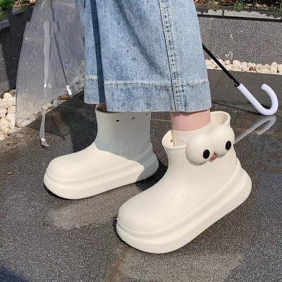 Модные дождевые сапоги Four Seasons Universal Rainy Fun And Funny Big Eyes Водонепроницаемая и нескользящая верхняя одежда Новые дождевые сапоги 36-41