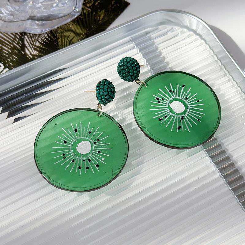 Акриловые Фрукты Лимон Питайя Клубника Большие Висячие Серьги Для Женщин Тенденция Роскошь Шарм Элегантные Особые Летние Украшения