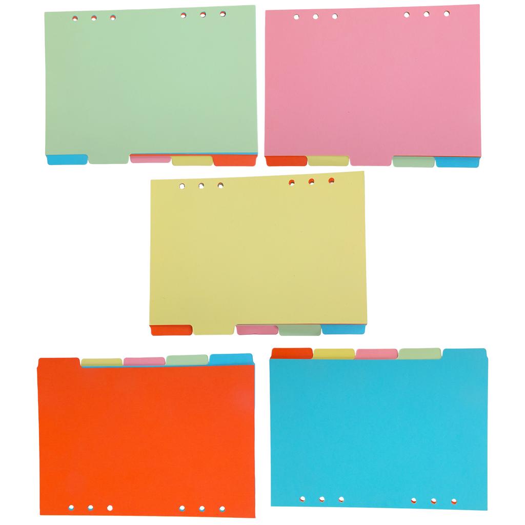 5 Color A5 Index Dividers With Color Coded Tabs For Planners Organizers School Office Use Durable ABS Material