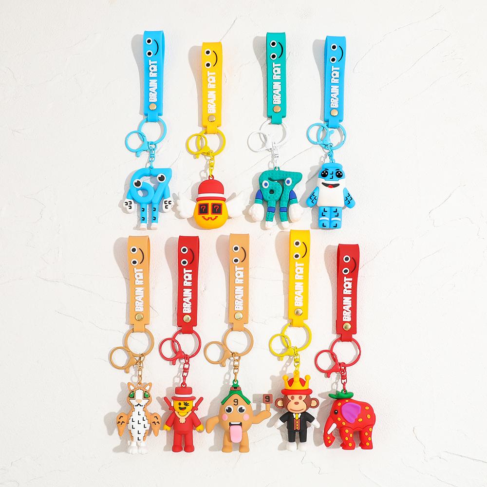 New Anime Steal A Brainrot Keychain Game Figure 3D Toys No. 9 No. 67 Anime Model Tongue Figure Toys Figure Christmas Gift