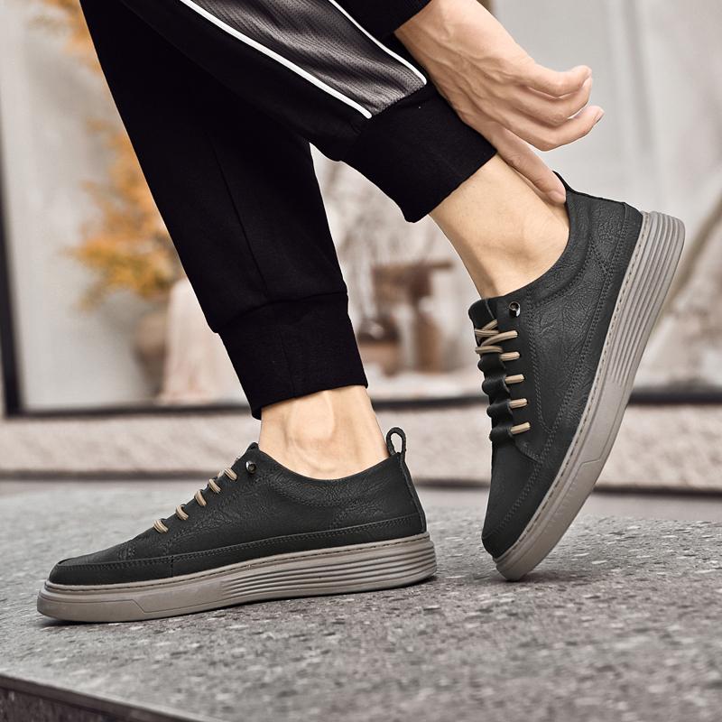Модная обувь для скейтбординга из натуральной кожи, мужская обувь ручной работы, удобная мужская обувь на шнуровке, 2024 г., новое поступление, мужские кроссовки