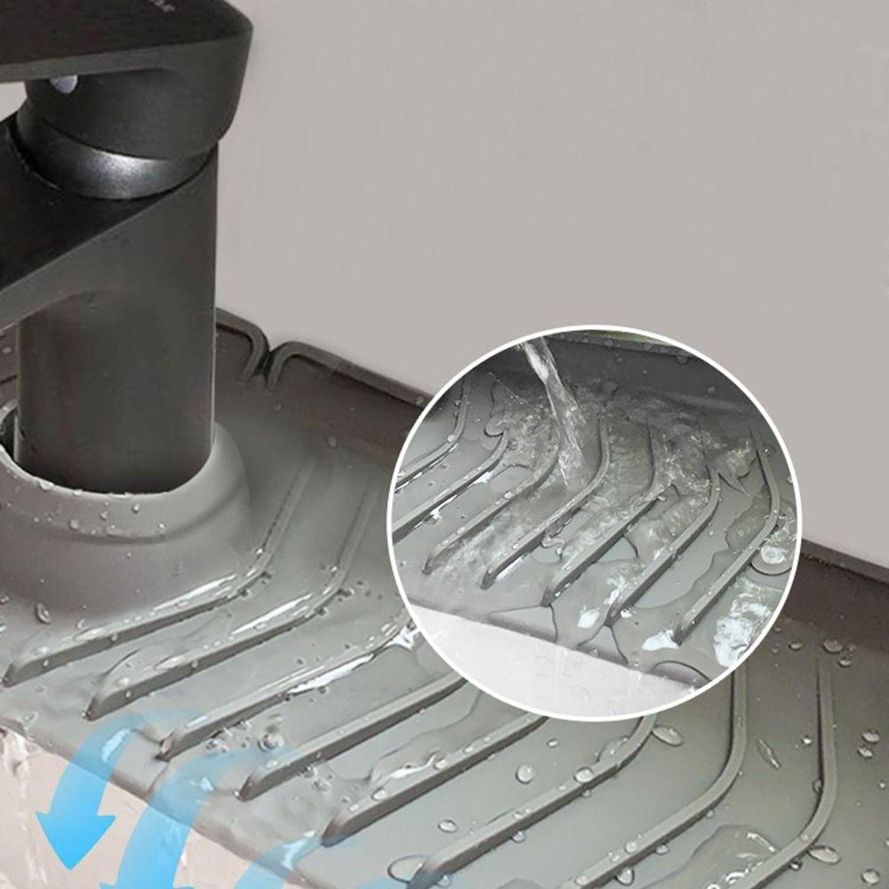 Splashproof Faucet Mat Silicone Draining Mat Durable Dish Soap Sponge Holder for Kitchen
