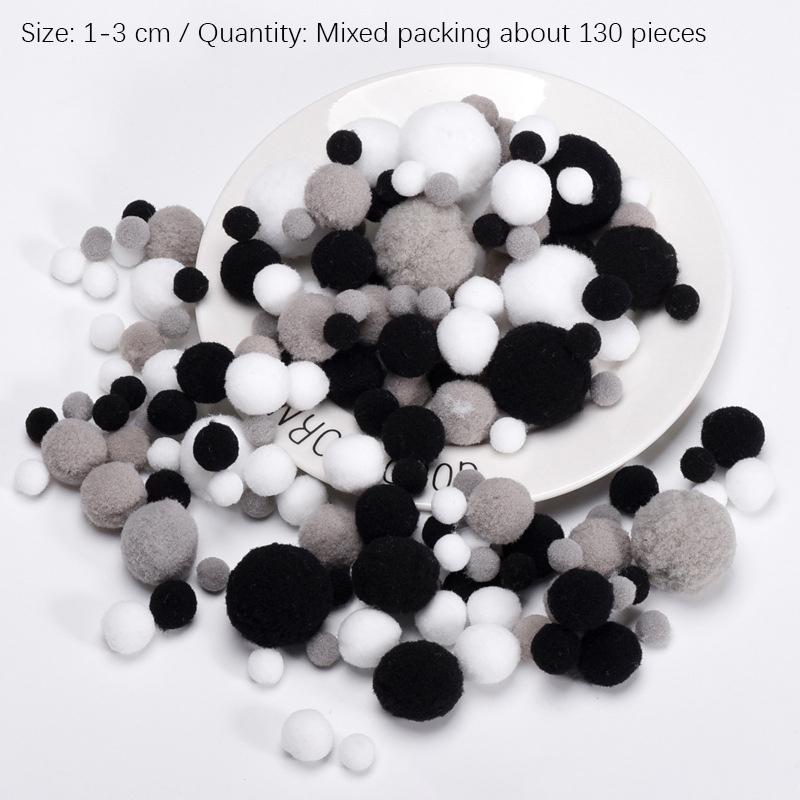 130 шт. Макарон Разноцветные Градиентные Меховые Шарики 1-3 см Помпоны DIY Ремесло Украшение Свадебная Вечеринка Игрушка Шапка Шарф Декор Аксессуары