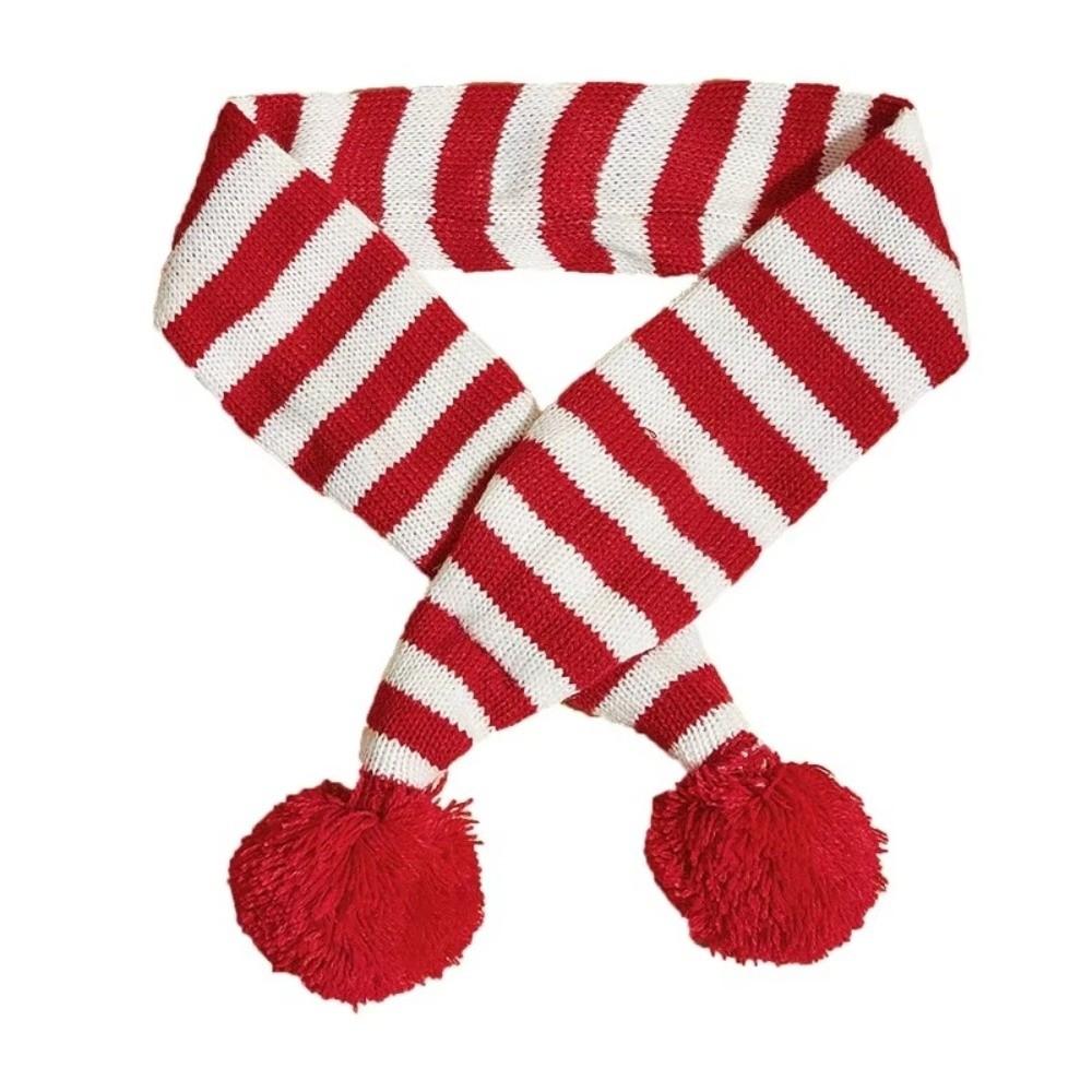 Elk Print Pet Christmas Scarf with Hair Ball Cat Winter Scarf Christmas Pet Scarf Christmas Party