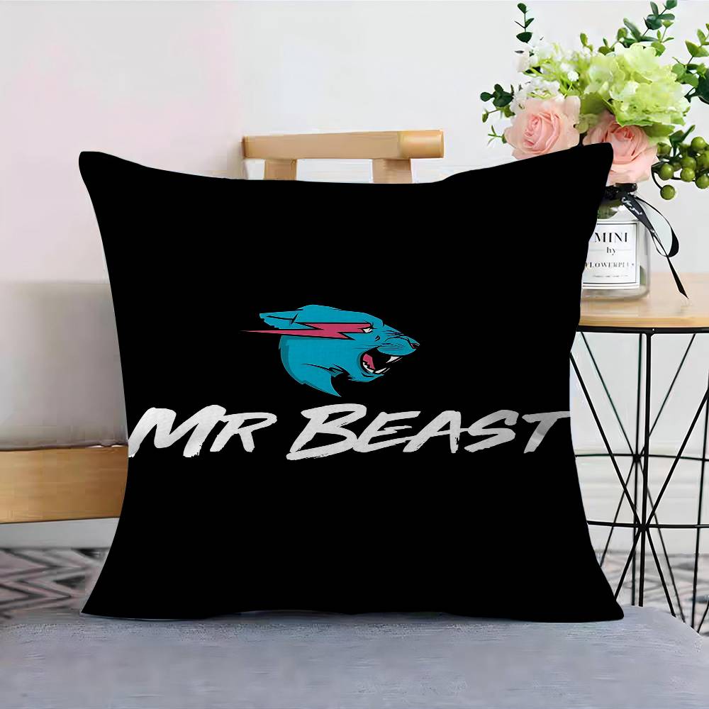 Игровой Блогер M-MrBeast Наволочки Мультяшные Декоративные для Дивана Дома Двусторонняя Печать Короткий Плюш Милая Наволочка