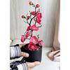 New 1 Pcs Artificial Cherry Blossom Bonsai Tree with Wooden Pot for Home Decor, Living Room