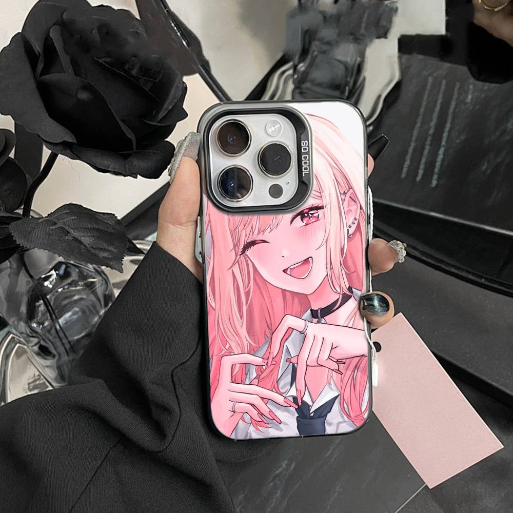 S-Darling Марин Китагава Цветной Серебристый Чехол Для Телефона Для iPhone 17,16,15,14,13,12,Pro MAX Черный Матовый Ударопрочный Чехол