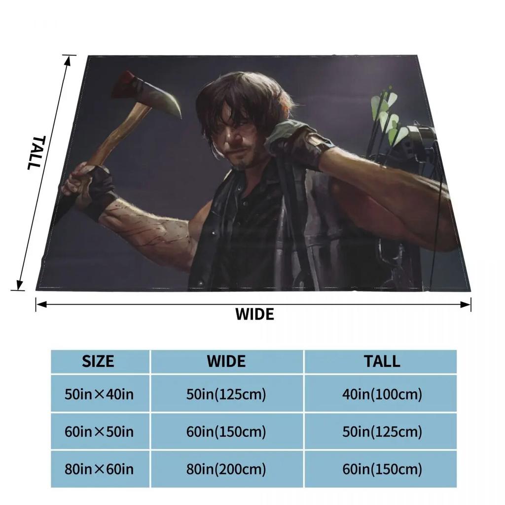 Daryl Dixon Blankets The Walking Dead Movie Horror Flannel Awesome Soft Throw Blanket for Chair Covering Sofa Autumn/Winter