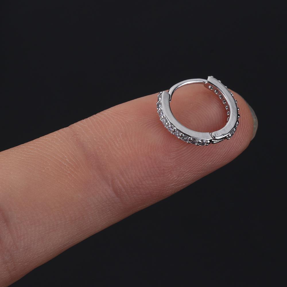 Cartilage Tragus Daith Conch Snug Nose Ring Huggie Hoop Earring CZ Ear Piercing Body Jewelry