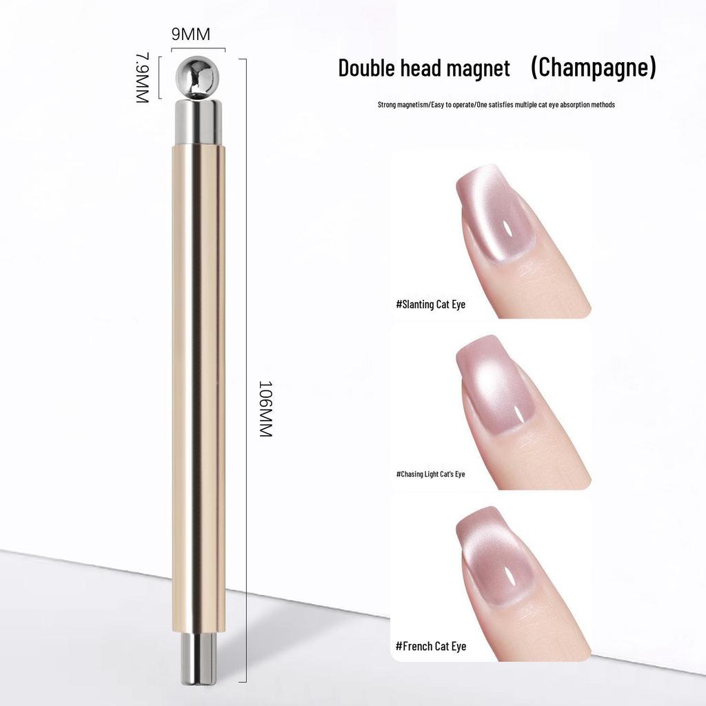 Nail Art Double-Ended Cat Eye Gel Wand with Powerful Gold Magnet