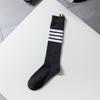 AMUSIVE Asymmetrical Striped Spring & Autumn Knee-Length Socks for Women