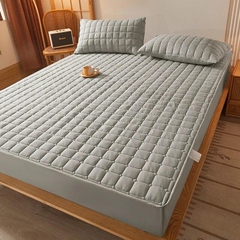 Водонепроницаемый комплект постельного белья из 3 предметов с тиснением, хлопковая простыня и наволочка, антиклещ, антибактериальный чехол для матраса