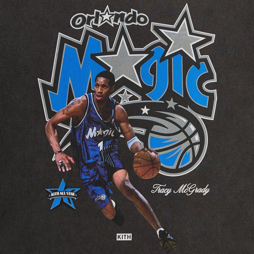 Kith Для NBA All-Star Orlando Magic Трейси Макгрейди Винтажная Футболка Черная Мужские Топы KHM034952-001