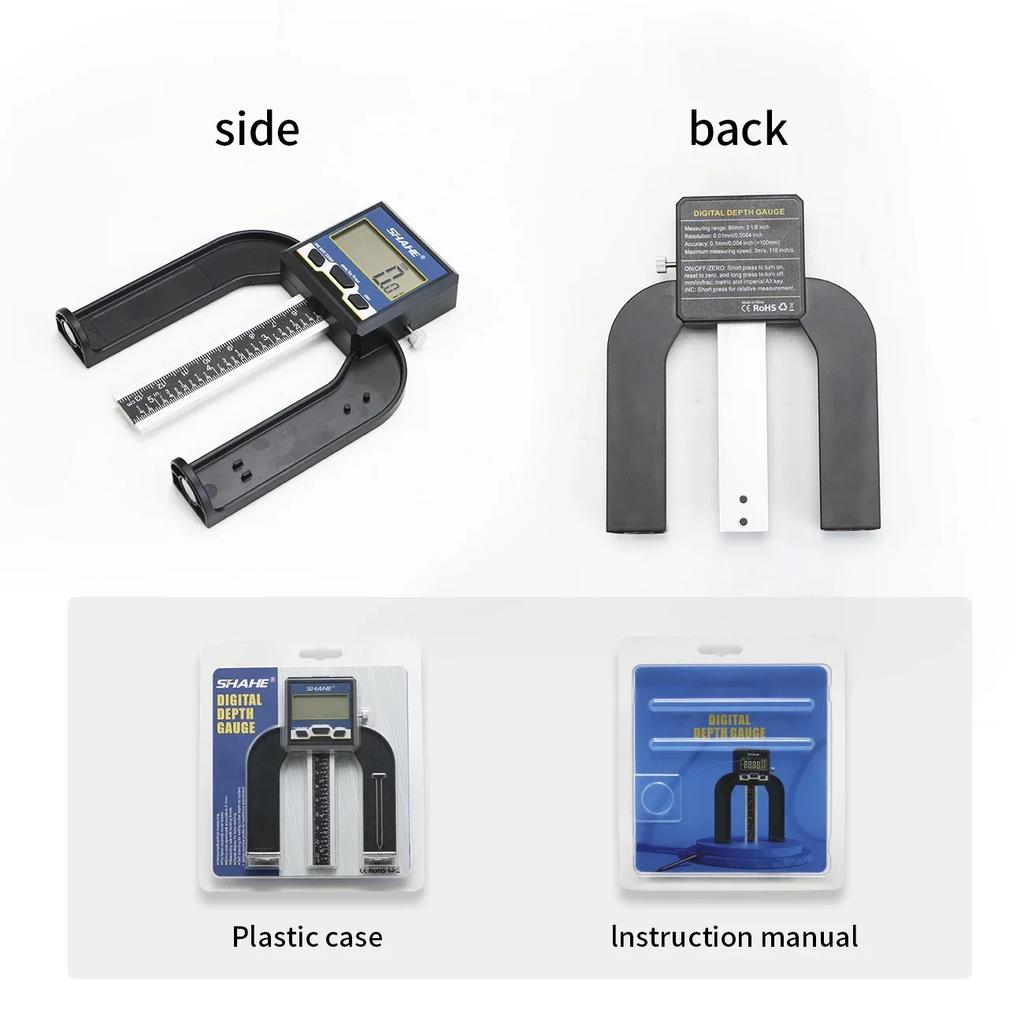 0-80 мм 3 1/8 дюйма цифровые глубиномеры высотомеры с магнитным основанием деревообрабатывающая линейка для фрезерного стола