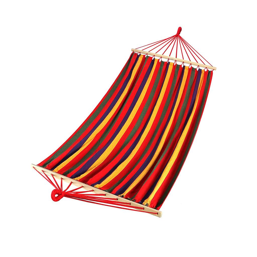 Single garden hammock with crossbar, 200 x 60, 150 kg strong