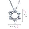 Classic and Delicate Religious Jewish Hanukkah Intertwined Magen Star of David Pendant Necklace for Women and Made of Sterling [Bling Jewelry] "A