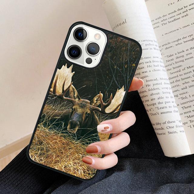 Красивая природа Дикий олень Лось Олень Чехол для телефона Задняя крышка для iPhone 17 Air 16 15 14 13 11 12 Pro Max Plus
