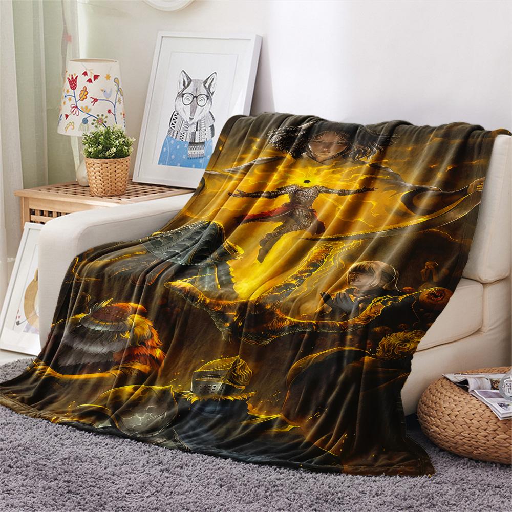 Elden Ring Print FlAannel Blanket, High quality Comfortable for All Seasons, Home Decor, Warmth and Comfort