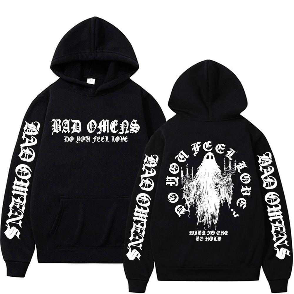 Bad Omens Do You Feel Love Ghost Print Hoodies Men Women Fashion Gothic Casual Bodywarmer Hooded High Quality Fleece Sweatshirts