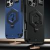 For iPhone 16 Pro Case Hexagonal Kickstand Shockproof TPU PC Matte Phone Cover with Integrated Scale Hook