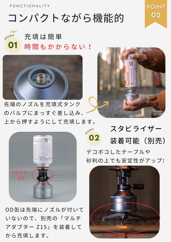 CAMPING MOON Кемпинговый карманный газовый фонарь типа OD с насадкой-горелкой-факелом TC-28