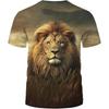Летний топ с круглым вырезом и 3D-принтом в виде льва, модная повседневная мужская футболка с коротким рукавом
